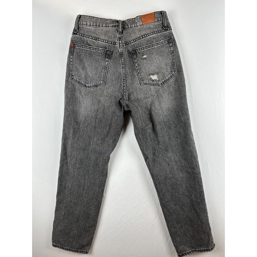 BDG Slim Straight Jeans 27 Black Distressed Ripped High Rise Grunge Streetwear - Picture 2 of 14